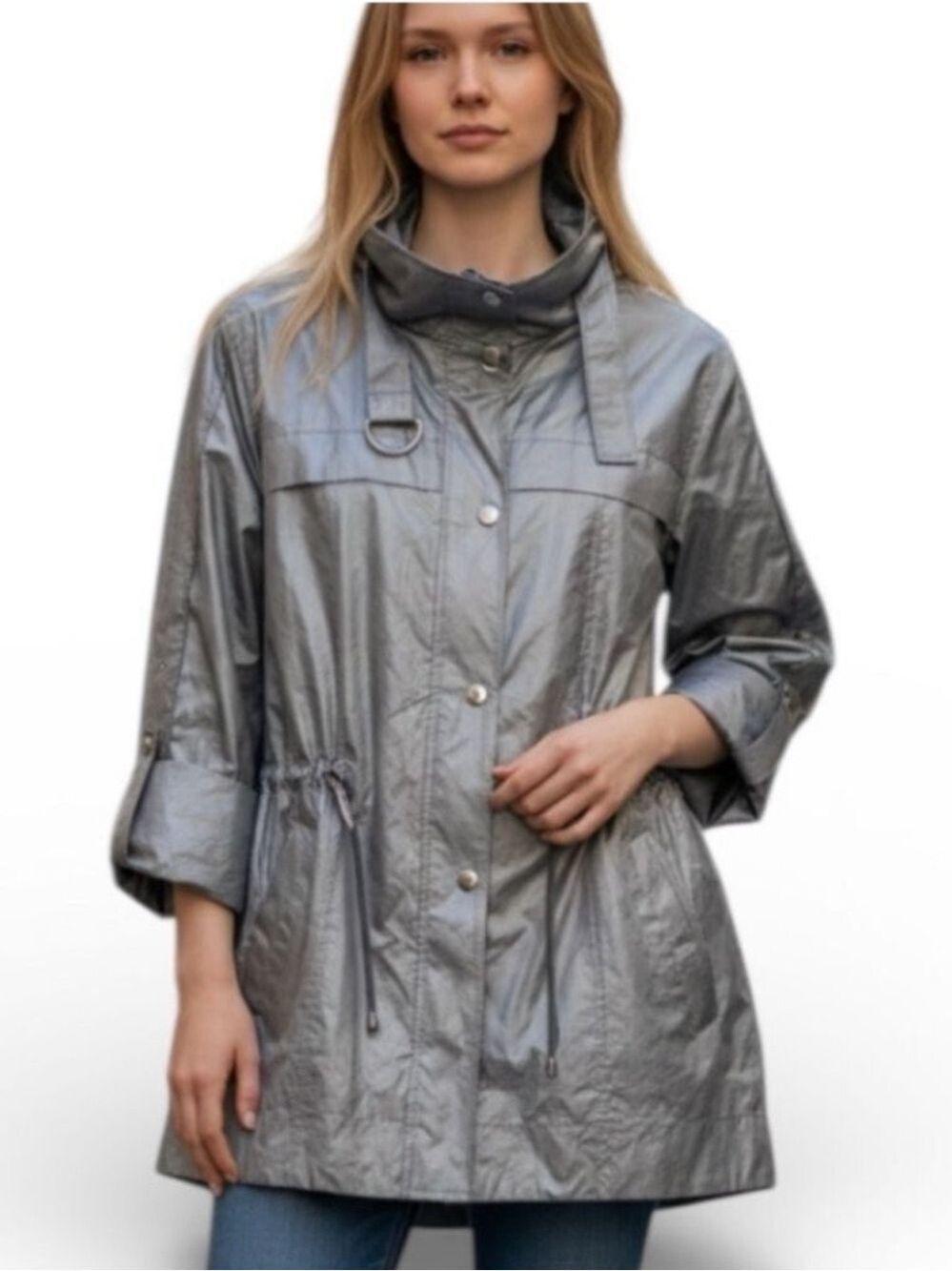 Basler Black Label Water Repllent Anorak Jacket in Silver Gray XL